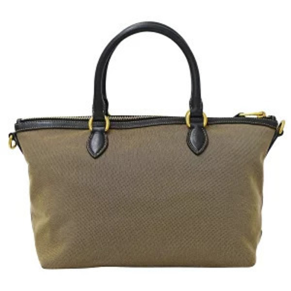 Prada Black Canvas Logo Tote Jacquard Handbag Shoulder Bag Beige
